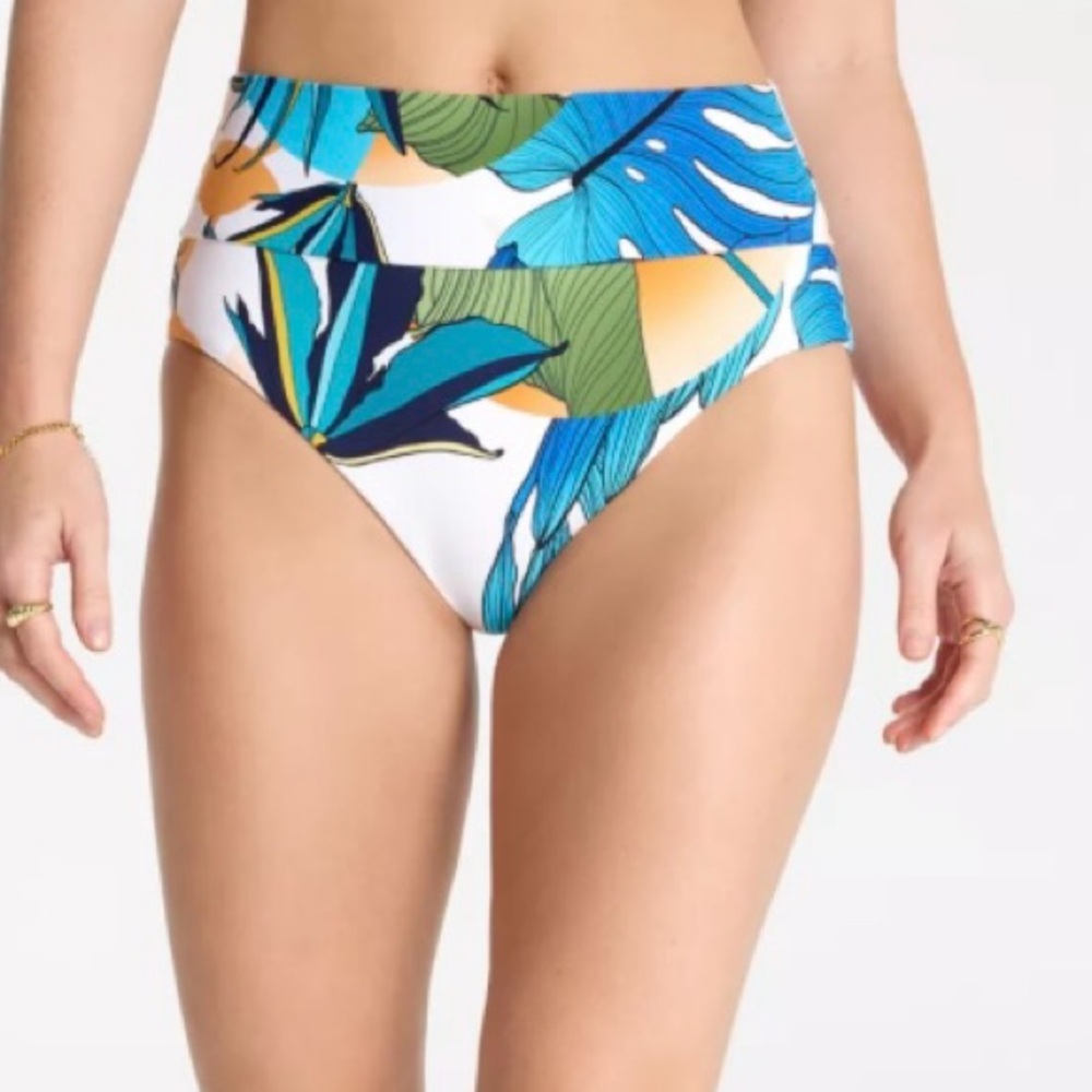 NWT CALIA Wide Banded High Rise Bikini Bottom Size X-Small